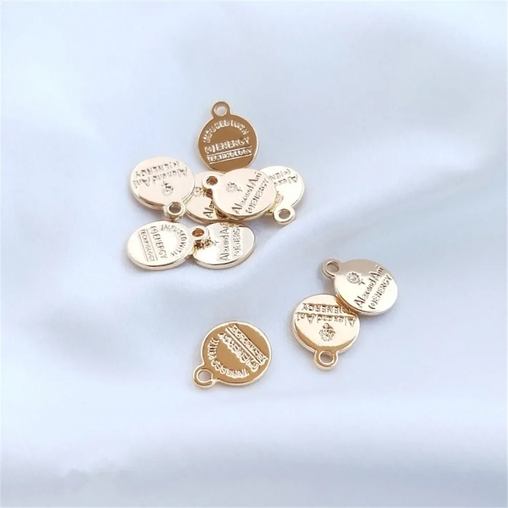 

14K Gold Plated Accessory English letter round brand small pendant diy bracelet pendant as the first accessory pendant