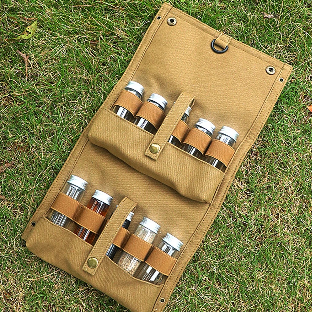 Outdoor Camping Spice Bottle Bags Set Canvas Portable Camping Picnic Seasoning Bottles Storage Bag Condiment Jar Cruet Holder
Outdoor Camping Spice Bottle Bags Set Canvas Portable Camping Picnic Seasoning Bottles Storage Bag Condiment Jar Cruet Holder