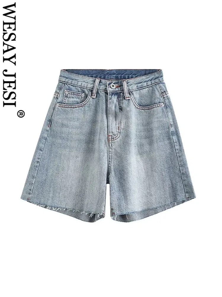 WESAY JESI TRAF Female Fashion High Street Shorts Pants Blue Pocket Button High Waist Zipper Summer Denim Pants For Women's 2023
WESAY JESI TRAF Female Fashion High Street Shorts Pants Blue Pocket Button High Waist Zipper Summer Denim Pants For Women's 2023