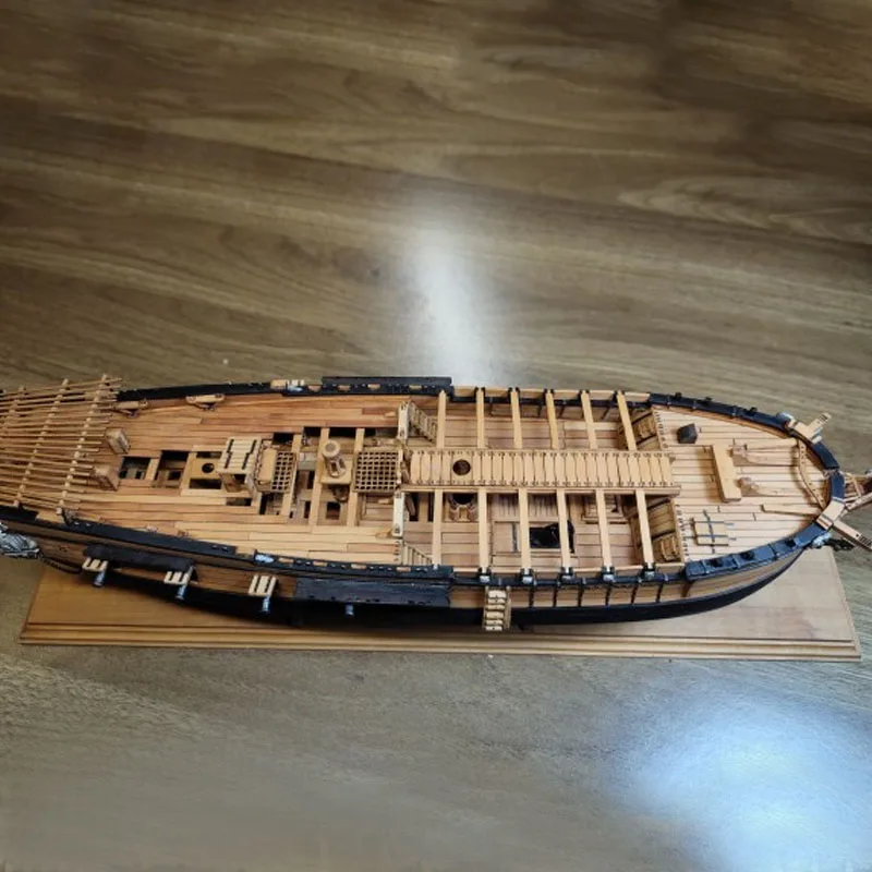 

1/96 Wood Salamandre Ancient Sailing Ship Model Fully Internal Kit DIY Hand-assembled Model Full Rib Ship Model Ornaments