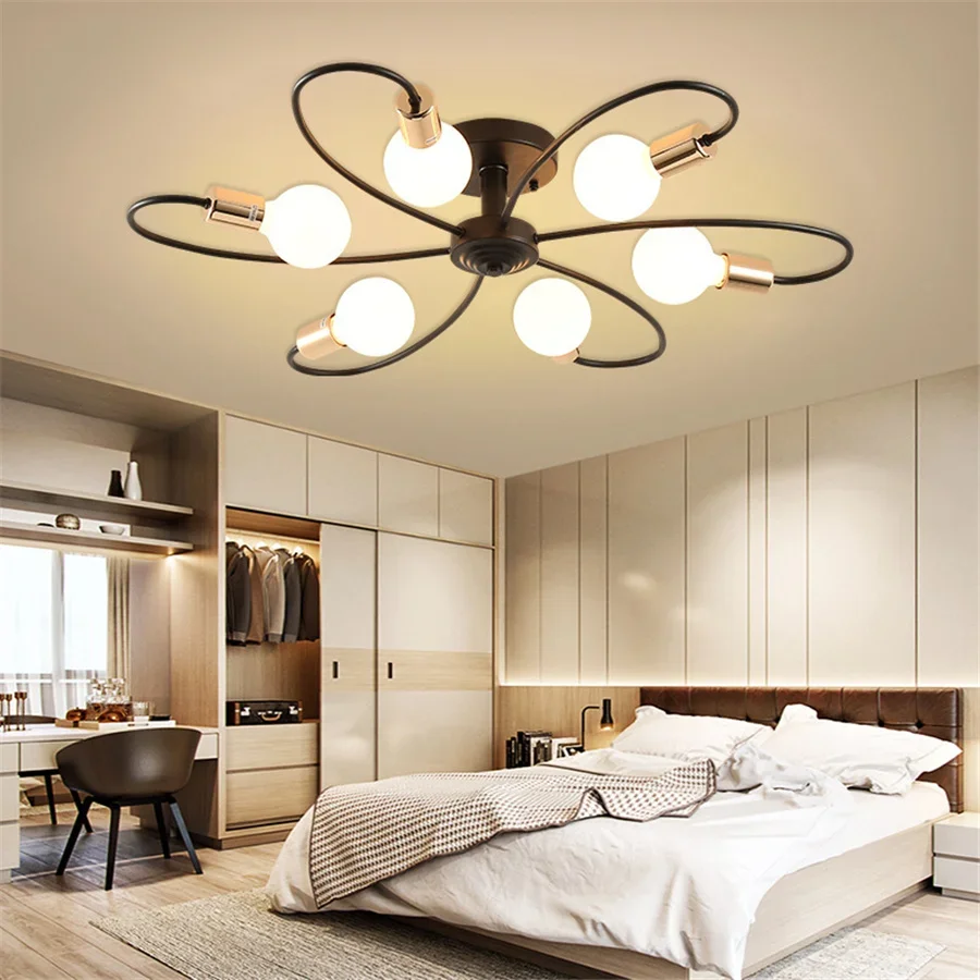 

Indoor Lighting E27 Modern Chandeliers Lights Creative 3/6/8 Heads LED Ceiling Lamp for Home Living Dining Bedroom Kitchen Decor