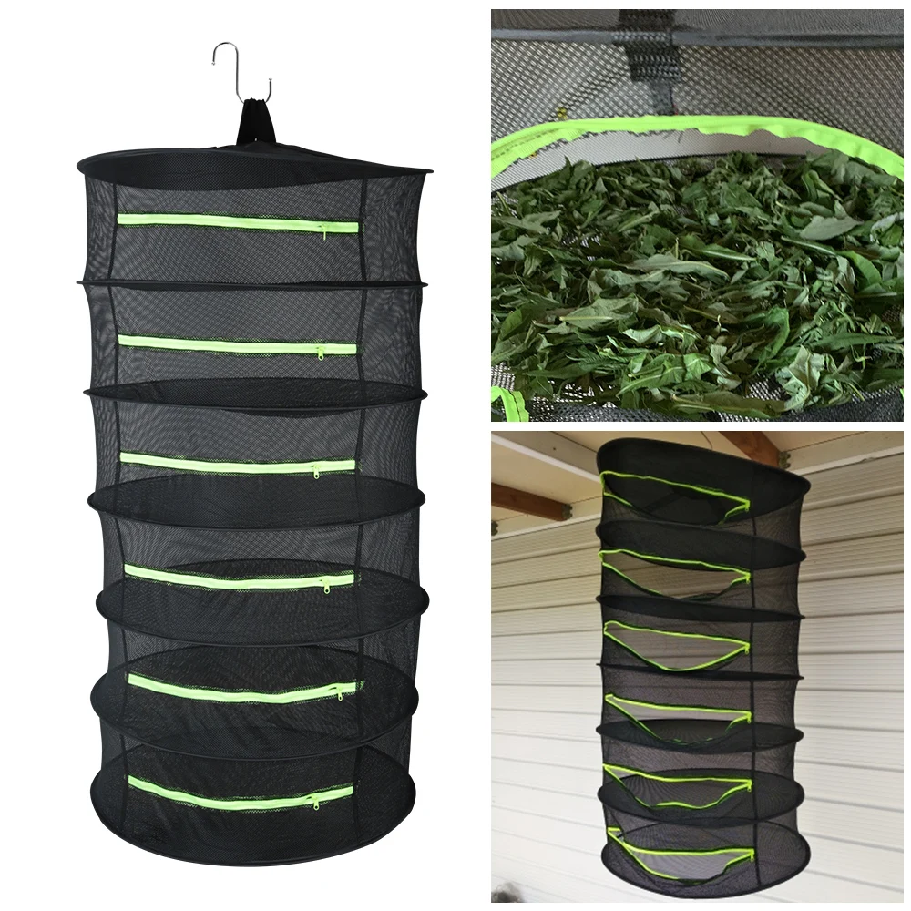 

Layers Drying Net for Herbs Dryer Mesh Bag Hanging Basket For Flowers Buds Plants Herb Drying Net Folding Dry Rack 6/8 Layers