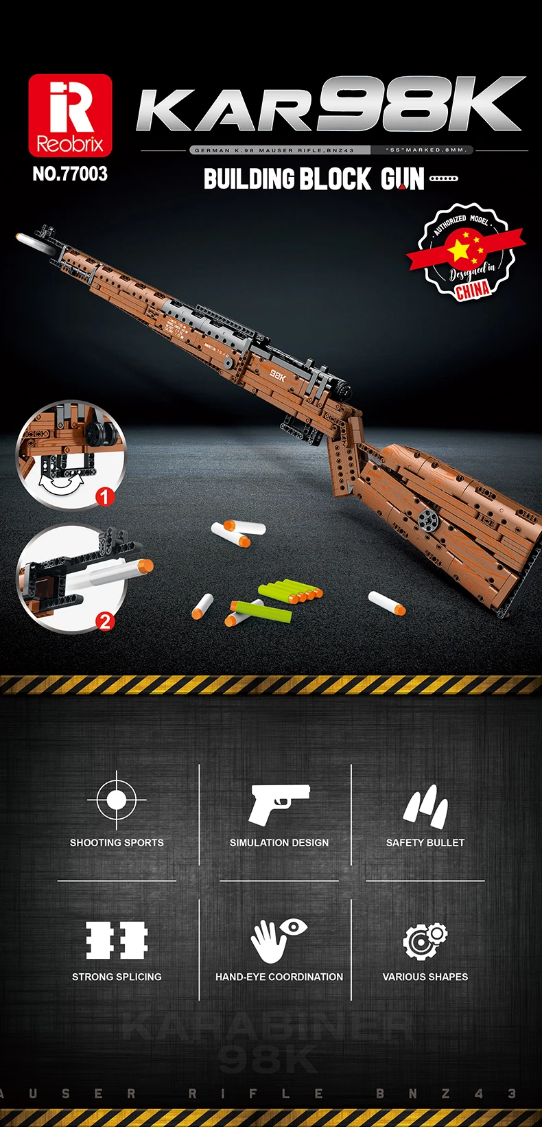 1028PCS Kar98K Building Block Model Can Shoot Heavy Sniper Rifle Assemble Bricks WW2 Weapons Series Children's Educational Toys 1028PCS Kar98K Building Block Model Can Shoot Heavy Sniper Rifle Assemble Bricks WW2 Weapons Series Children's Educational Toys