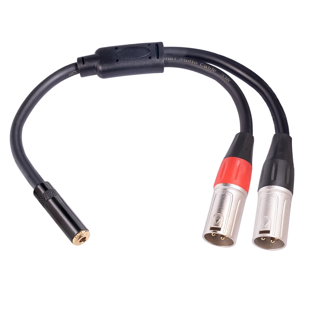 

3.5mm Stereo Female to Dual-XLR 3 Pin Male Plug Y Splitter OFC Aux Audio Cable 3.5mm to 3Pin XLR Y Microphone Cable