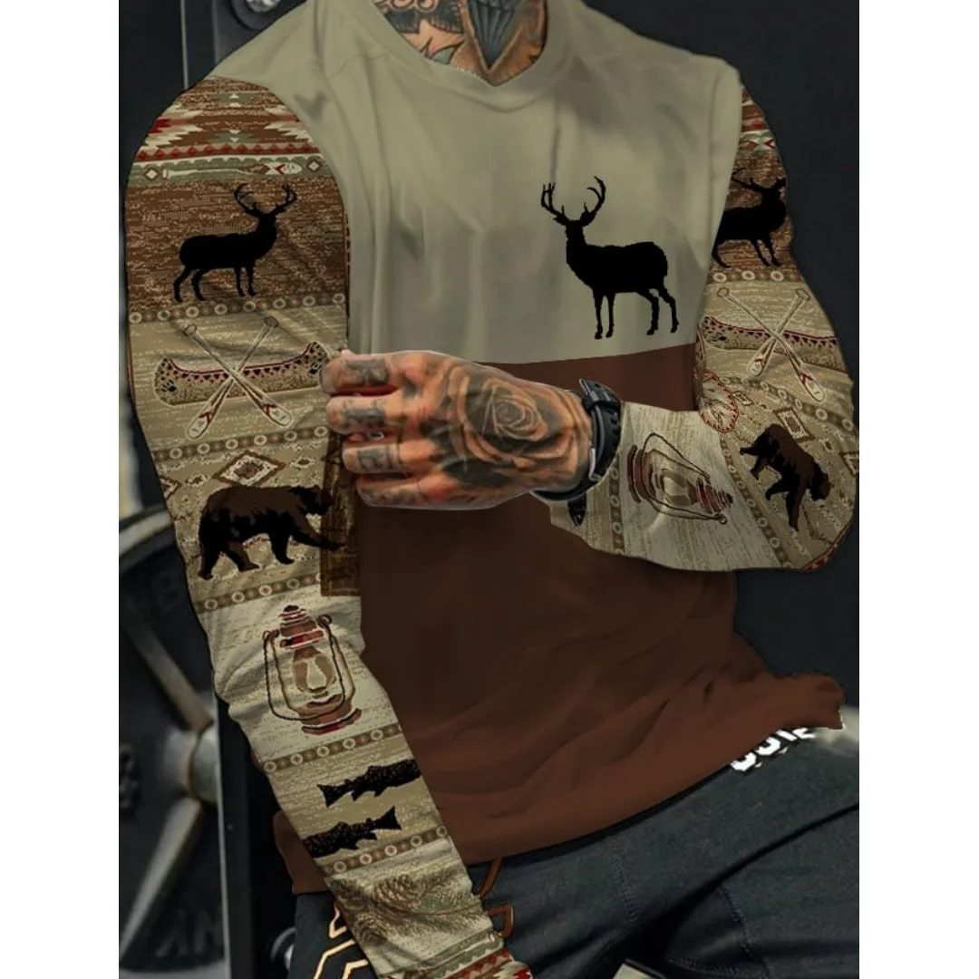 Vintage Elk T Shirt For Men Long Sleeve Top Oversized O-Neck Pullover Outdoor Sweatshirt Streetwear Men Shirt Tee Hunting Clothe
Vintage Elk T Shirt For Men Long Sleeve Top Oversized O-Neck Pullover Outdoor Sweatshirt Streetwear Men Shirt Tee Hunting Clothe