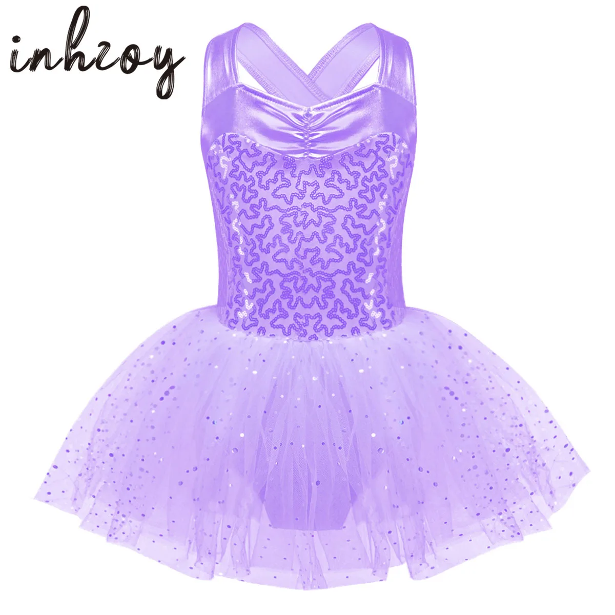 Sleeveless Sequins Ballet Dress Kids Girls Sparkly Ruched Mesh Skirted Leotard Modern Latin Jazz Dance Performance Dancewear
Sleeveless Sequins Ballet Dress Kids Girls Sparkly Ruched Mesh Skirted Leotard Modern Latin Jazz Dance Performance Dancewear