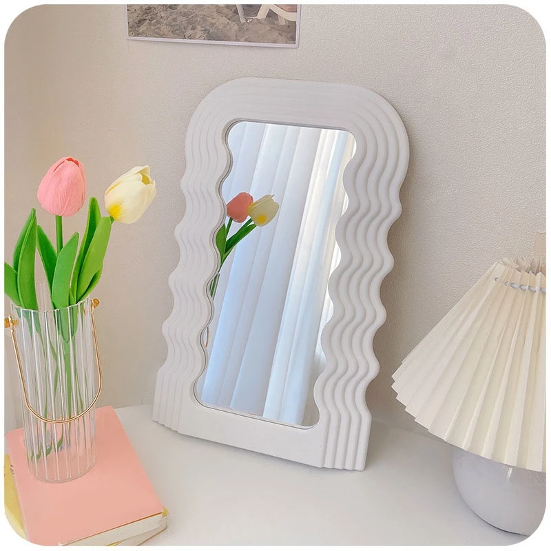 White Glass Art Mirror Irregular Wave Mirror Luxury Medieval Style Makeup Mirror Home Decor Mirror Creative Decoration Gift
White Glass Art Mirror Irregular Wave Mirror Luxury Medieval Style Makeup Mirror Home Decor Mirror Creative Decoration Gift