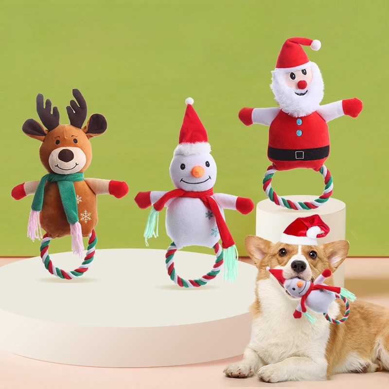 Pet Dog Chew Toys Christmas Santa Claus Elk Snowman Plush Rope Toy for Large Small Dogs Bite-Resistant Cleaning Teeth Dog Toys
Pet Dog Chew Toys Christmas Santa Claus Elk Snowman Plush Rope Toy for Large Small Dogs Bite-Resistant Cleaning Teeth Dog Toys