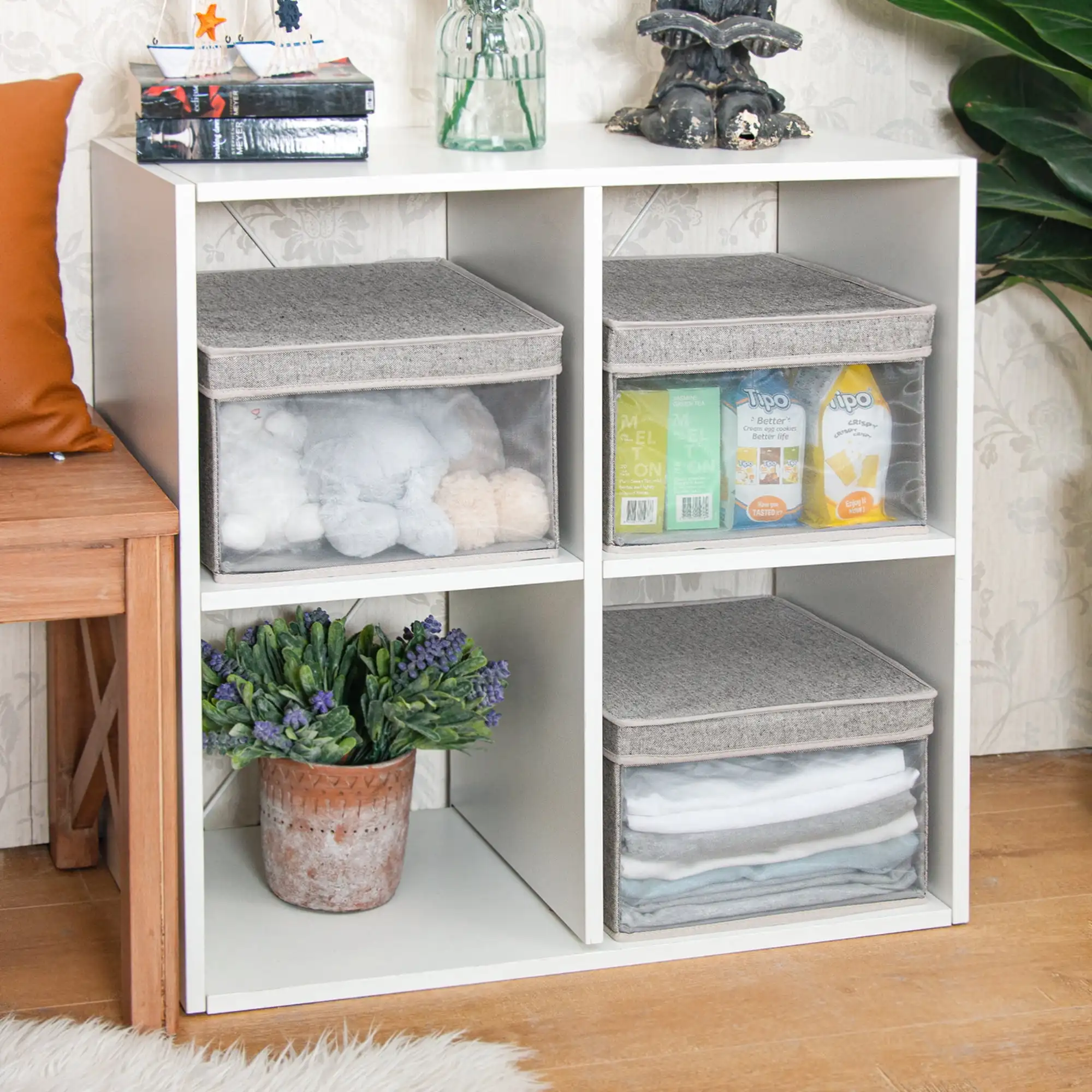 Foldable Storage Bins with Lids, Fabric Collapsible Storage Box for Closet, Stackable Container with PVC Window
Foldable Storage Bins with Lids, Fabric Collapsible Storage Box for Closet, Stackable Container with PVC Window