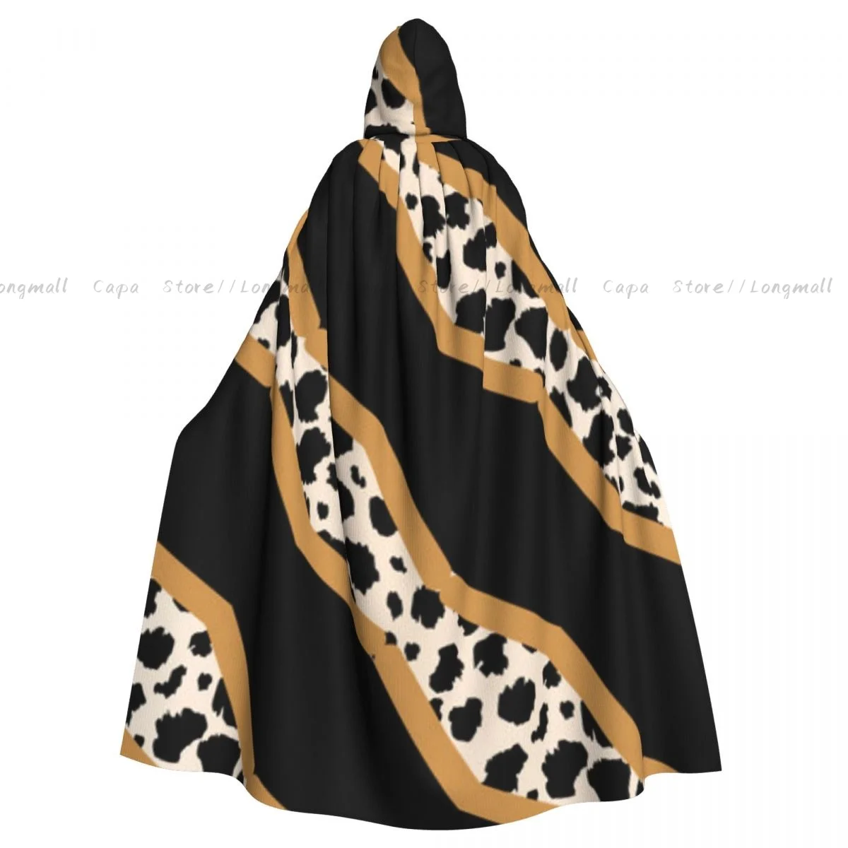 

Cosplay Medieval Costumes Leopard Print Hooded Cloak Capes Long Robes Jackets Coat Carnival