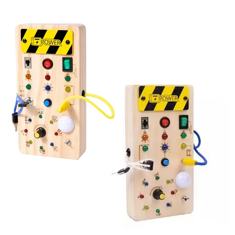 Montessori Wooden Busy Board With LED Light Sensory Educational Toys For Toddlers 1-3Y Toggle Switch Toy
Montessori Wooden Busy Board With LED Light Sensory Educational Toys For Toddlers 1-3Y Toggle Switch Toy