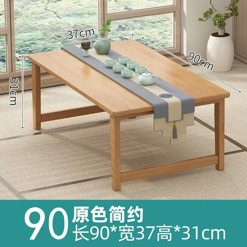 

Bay Window Small Household Table Chinese Solid Bamboo Mat Tea Table Small Coffee Tables Window Sill Balcony Sitting Low Tables