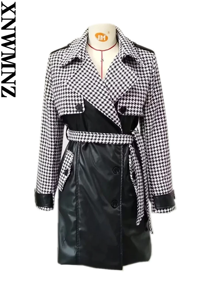 XNWMNZ 2023 Women Fashion Thousand Bird Pattern Blend Patchwork PU Coat Retro Lapel Long Sleeve Belt Outerwear Female Overcoat
XNWMNZ 2023 Women Fashion Thousand Bird Pattern Blend Patchwork PU Coat Retro Lapel Long Sleeve Belt Outerwear Female Overcoat