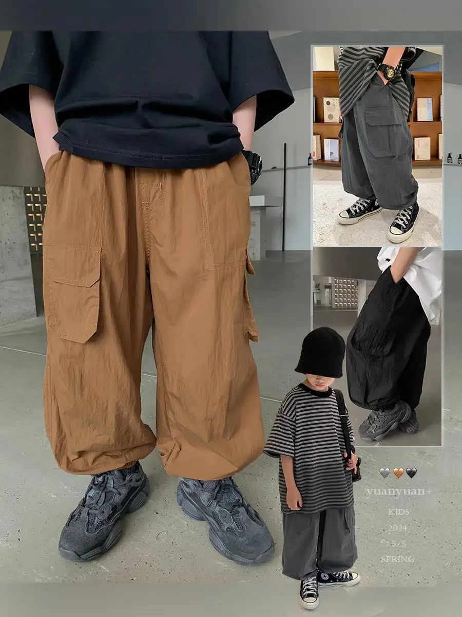 Boys Long Pants Handsome Workwear Long Pants with Large Pockets New Summer Korean Loose Quick Drying Mosquito Repellent Pants
Boys Long Pants Handsome Workwear Long Pants with Large Pockets New Summer Korean Loose Quick Drying Mosquito Repellent Pants