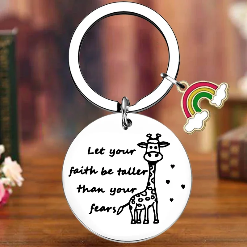 

Metal Giraffe Gift Keychain Religious Key Chain Pendant Giraffe Lovers Gift Friend Family Birthday Graduation Gift