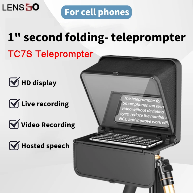LENSGO TC7S Teleprompter Portable Inscriber Mobile Teleprompter for Tablet SmartPhone For Video Recording With Remote Control
LENSGO TC7S Teleprompter Portable Inscriber Mobile Teleprompter for Tablet SmartPhone For Video Recording With Remote Control