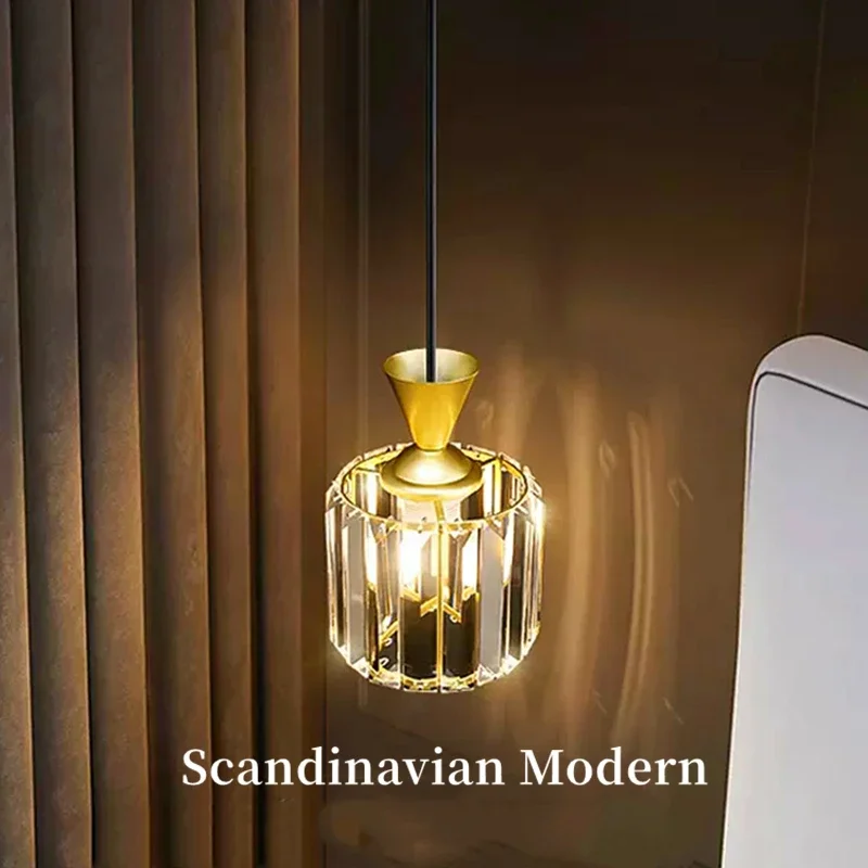 

Скандинавская интерьерная декоративная светодиодная люстра, современный роскошный хрустальный подвесной светильник для гостиной, ресторана, прикроватный простой подвесной светильник