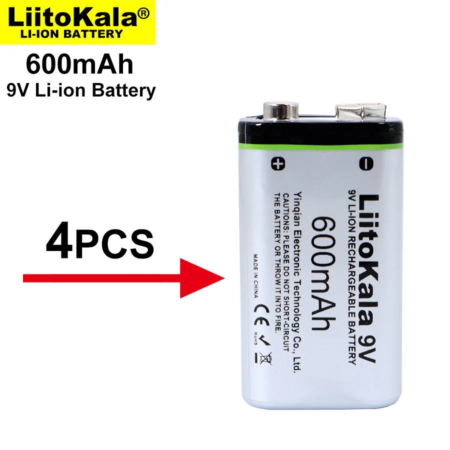 4PCS/LOT LiitoKala 600mAh 9V li-ion Battery 6F22 Rechargeable Battery For Microphone Multimeter RC Toys Temperature Gun
4PCS/LOT LiitoKala 600mAh 9V li-ion Battery 6F22 Rechargeable Battery For Microphone Multimeter RC Toys Temperature Gun
