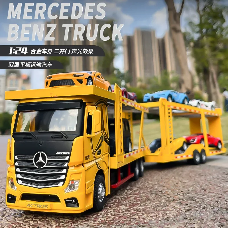 1:24 Alloy Metal MB Actros Transport Double Decker Hook Open Pull Back Sound Light Birthday Gift Boy Toys Christmas Present
1:24 Alloy Metal MB Actros Transport Double Decker Hook Open Pull Back Sound Light Birthday Gift Boy Toys Christmas Present