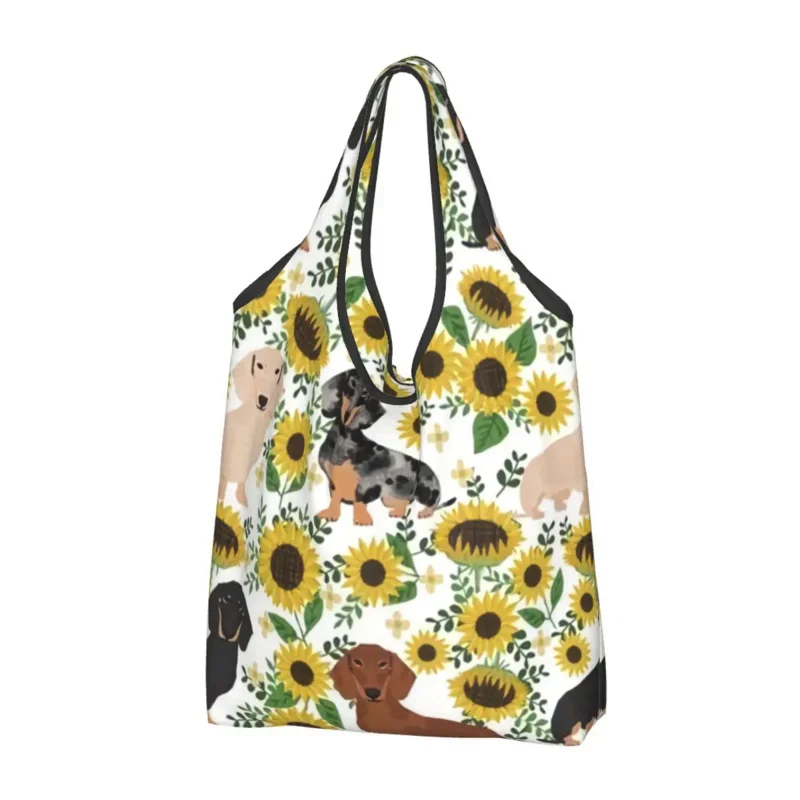

Сумка для покупок барсука сосиски собаки милые сумки-шопперы через плечо вместительные портативные сумки-тоуты для щенков таксы