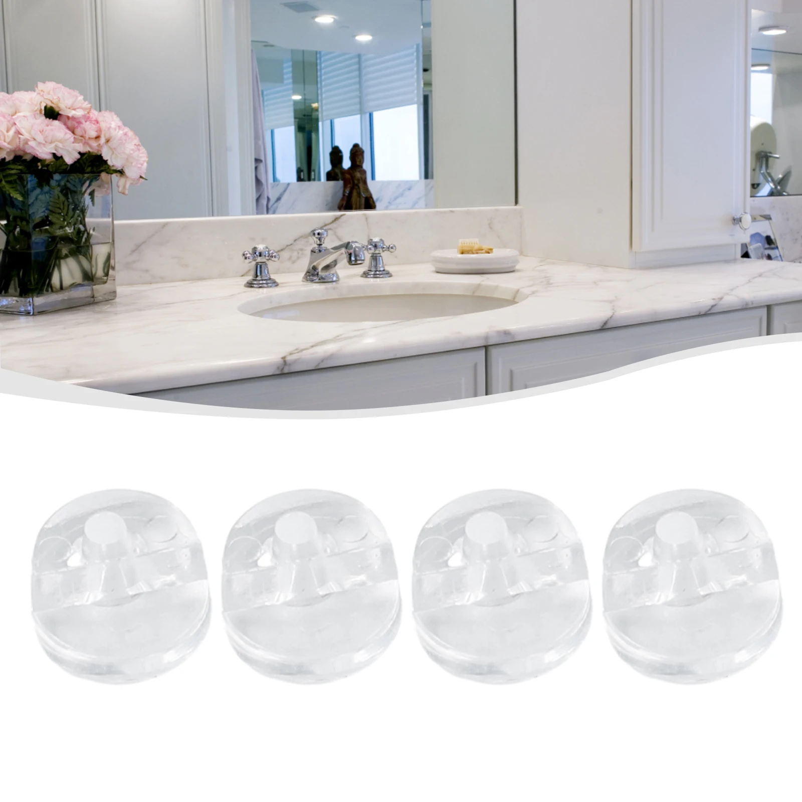 

Mirror Wall Clips Fixing Set Plastic Glass Clamps Frameless Clip Glass Bracket Mounting Hanging + 4 Fixing Screws