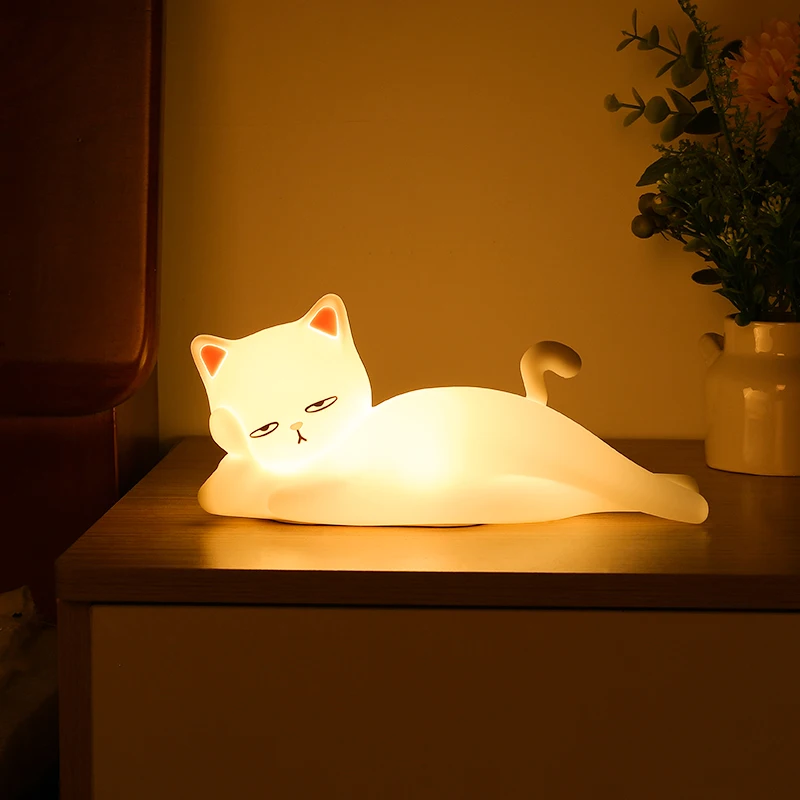 Night Light USB Rechargeable Cute Cat Night Lamp For Children Baby Kids Cartoon Warm Light Decorative Light Soft Silicone LED
Night Light USB Rechargeable Cute Cat Night Lamp For Children Baby Kids Cartoon Warm Light Decorative Light Soft Silicone LED