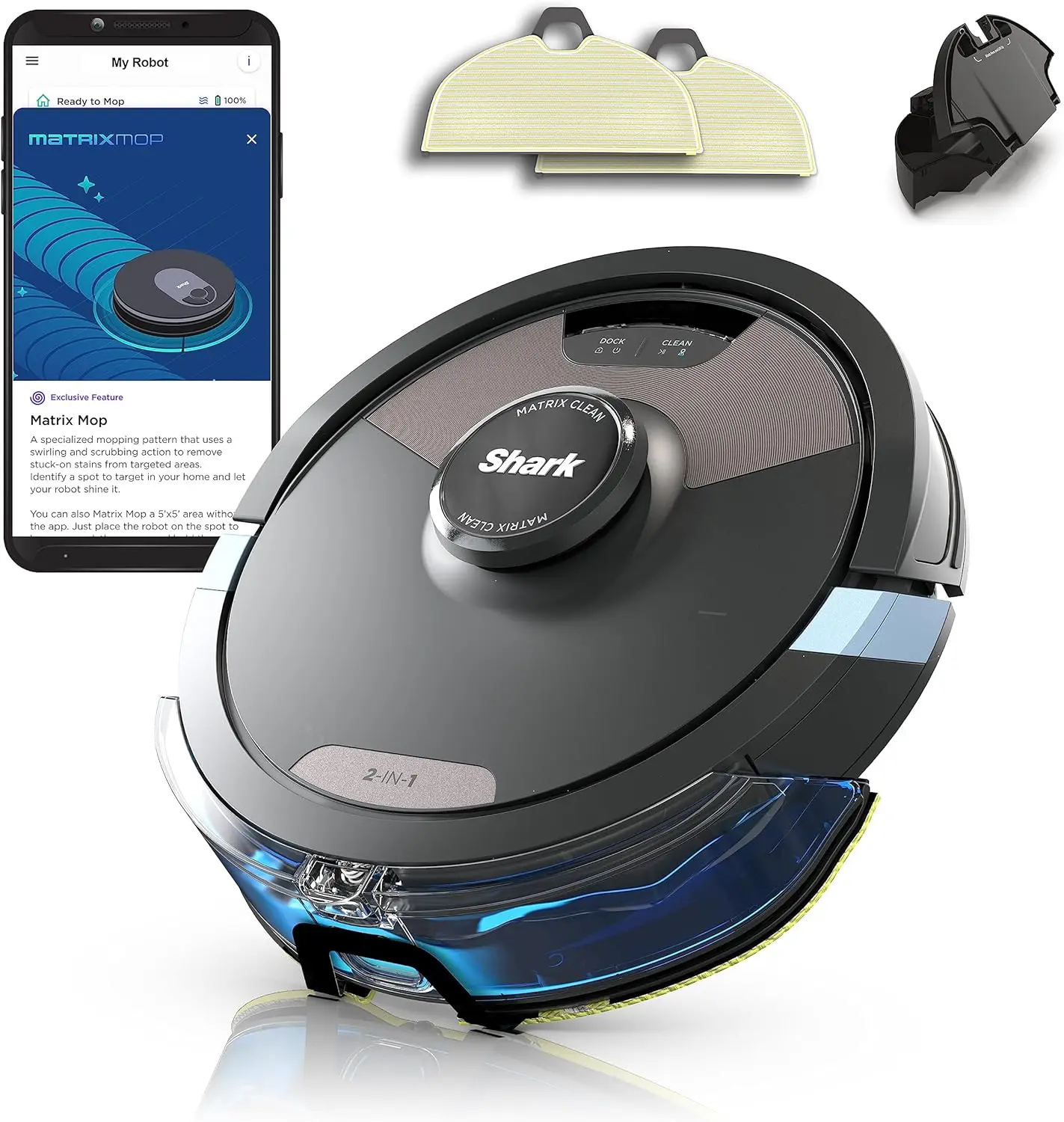 

SHARK RV2620WD AI Ultra Robot Vacuum and Mop with Matrix Clean Navigation, CleanEdge Technology, Perfect for Pet Hair