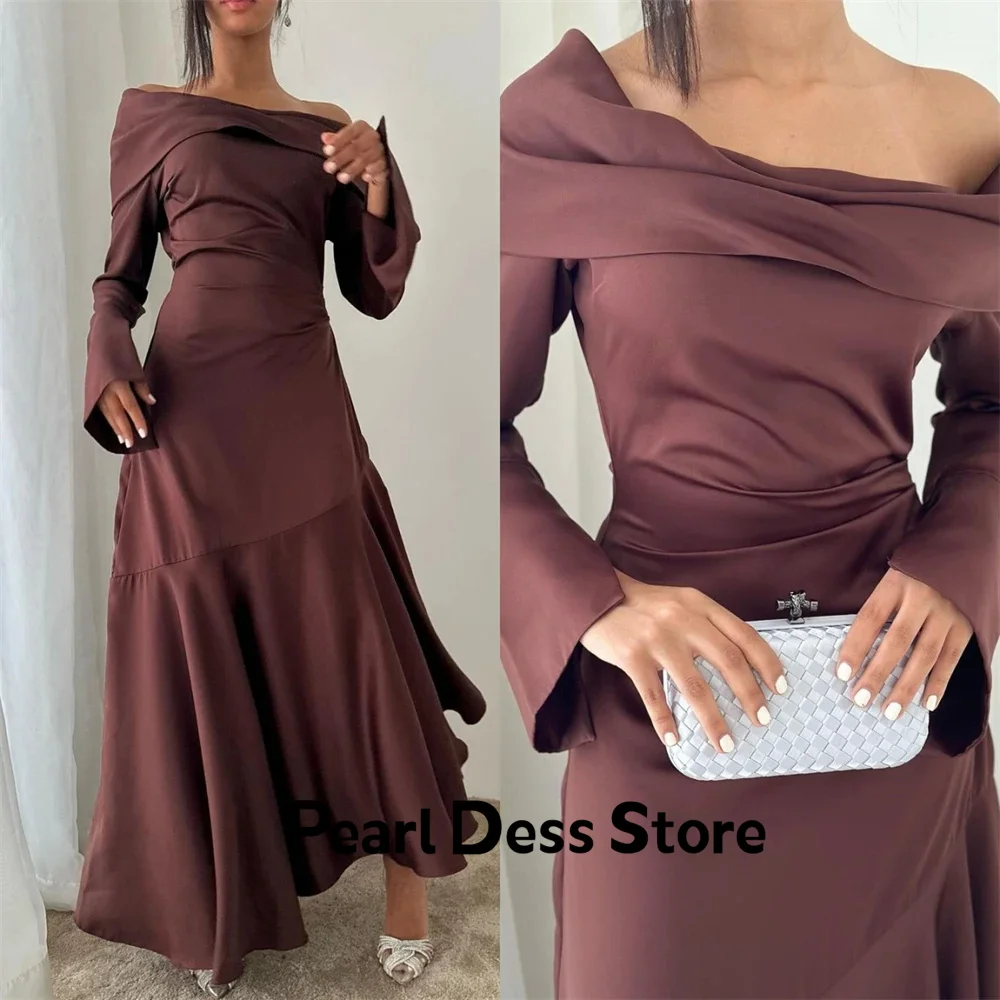 Prom Dress Minimalist Bateal Tight Cocktail Fold Drop Satin Evening Dress Women's Festival Elegant Dress
Prom Dress Minimalist Bateal Tight Cocktail Fold Drop Satin Evening Dress Women's Festival Elegant Dress