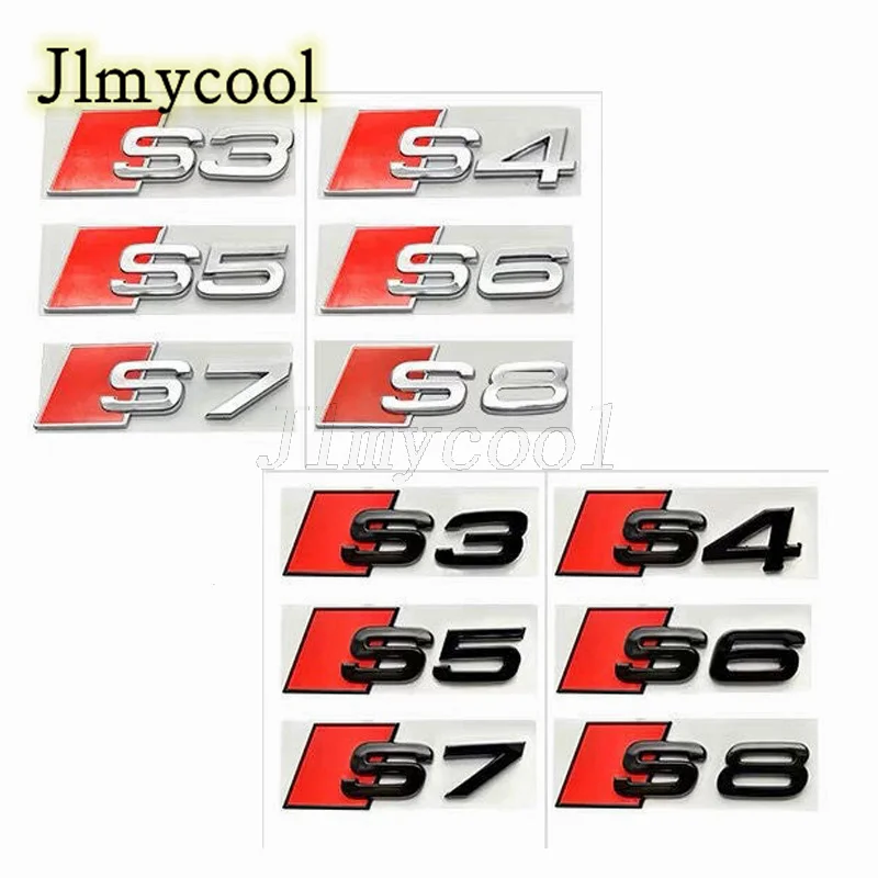 

3D Metal Decals Car Stickers For Audi S3 S4 S5 S6 S7 S8 A3 A4 A5 A6 A7 A8 Q3 Q5 Q7 Car Rear Trunk Body Emblem Badge Stickers