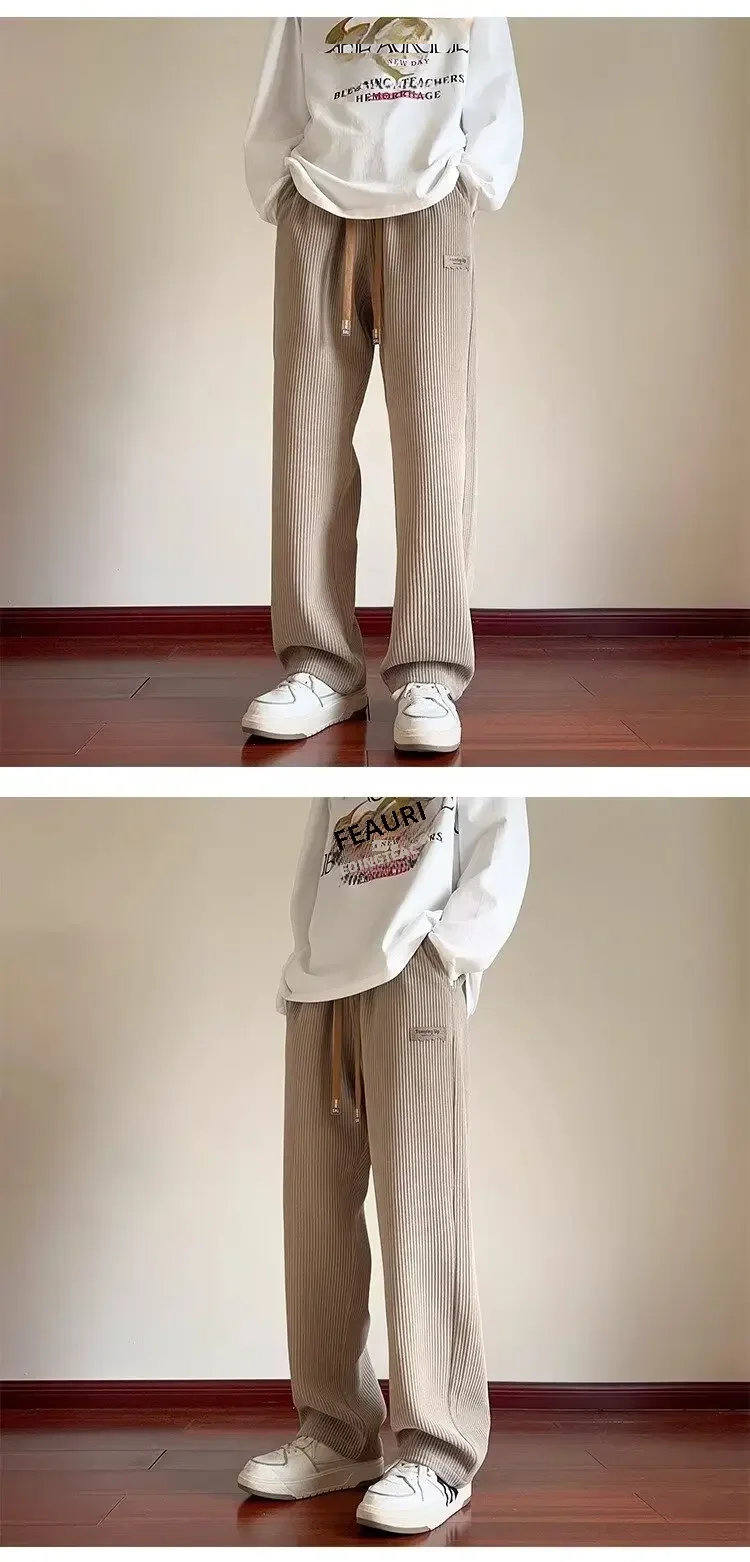 النمط الأمريكي الرجال سروال قصير الخريف/الشتاء الصوف مبطن فضفاض مستقيم الساق بناطيل كاجوال العصرية واسعة الساق الرجال السراويل النمط الأمريكي الرجال سروال قصير الخريف/الشتاء الصوف مبطن فضفاض مستقيم الساق بناطيل كاجوال العصرية واسعة الساق الرجال السراويل