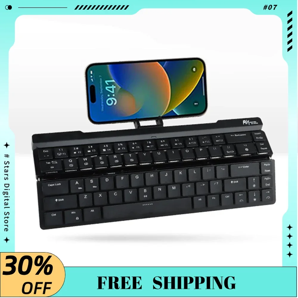 

RK925 Wireless Mechanical Keyboard Dual-mode Bluetooth Connection Office Game 2-in-1 68-Key Portable and Foldable Wired Keyboard