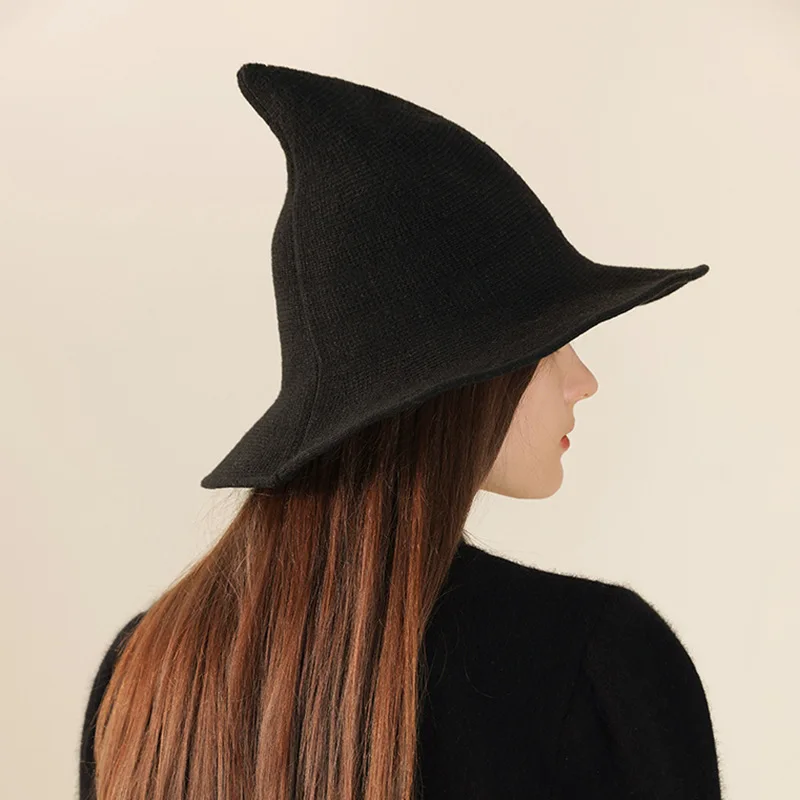 Solid Color Pure Wool Hat Women's Autumn Winter Warm Knitted Wool Cap witches Hat
Solid Color Pure Wool Hat Women's Autumn Winter Warm Knitted Wool Cap witches Hat