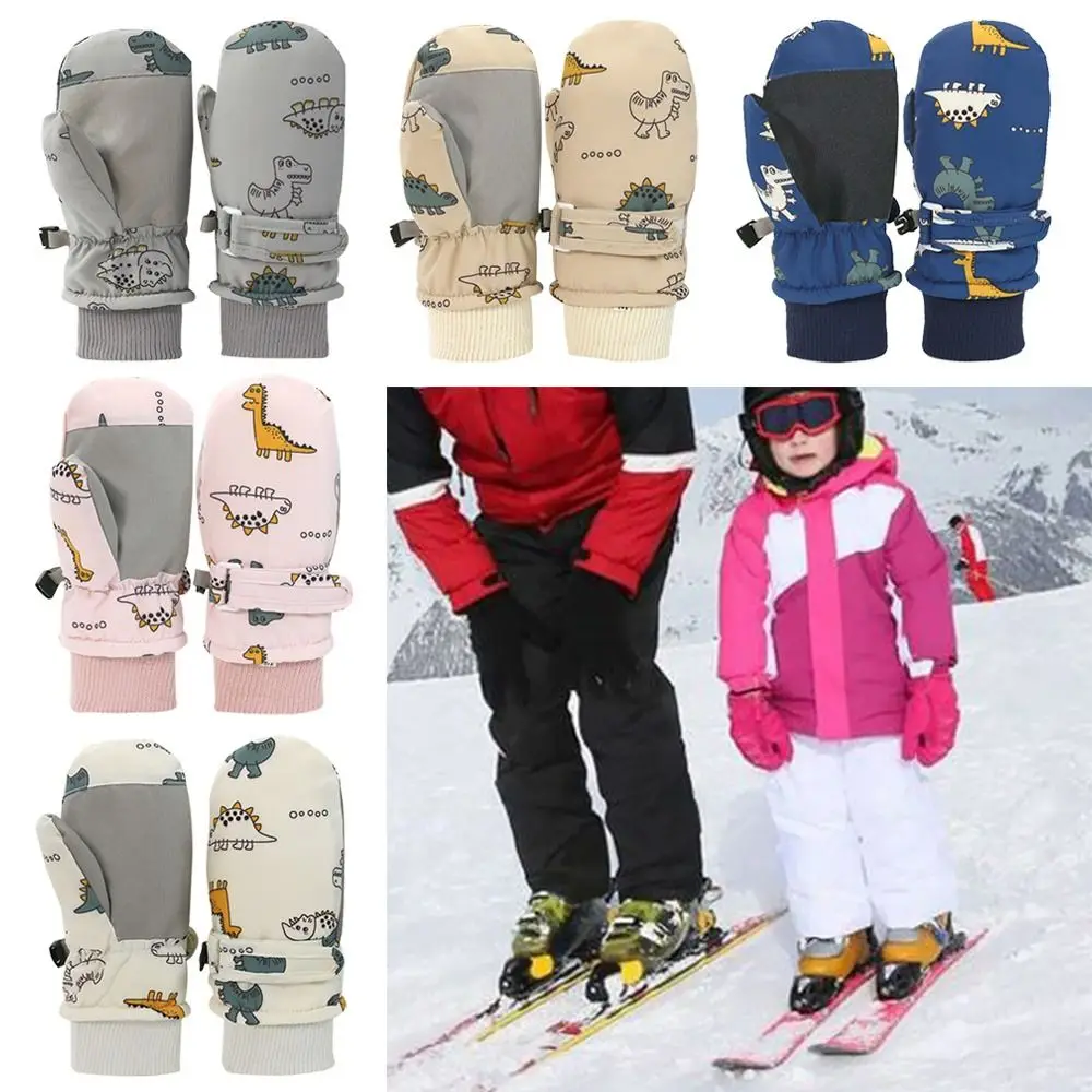 

Плотные теплые детские лыжные перчатки водонепроницаемые ветрозащитные спортивные варежки для снега сноуборда Нескользящие Детские велосипедные перчатки для мальчиков и девочек