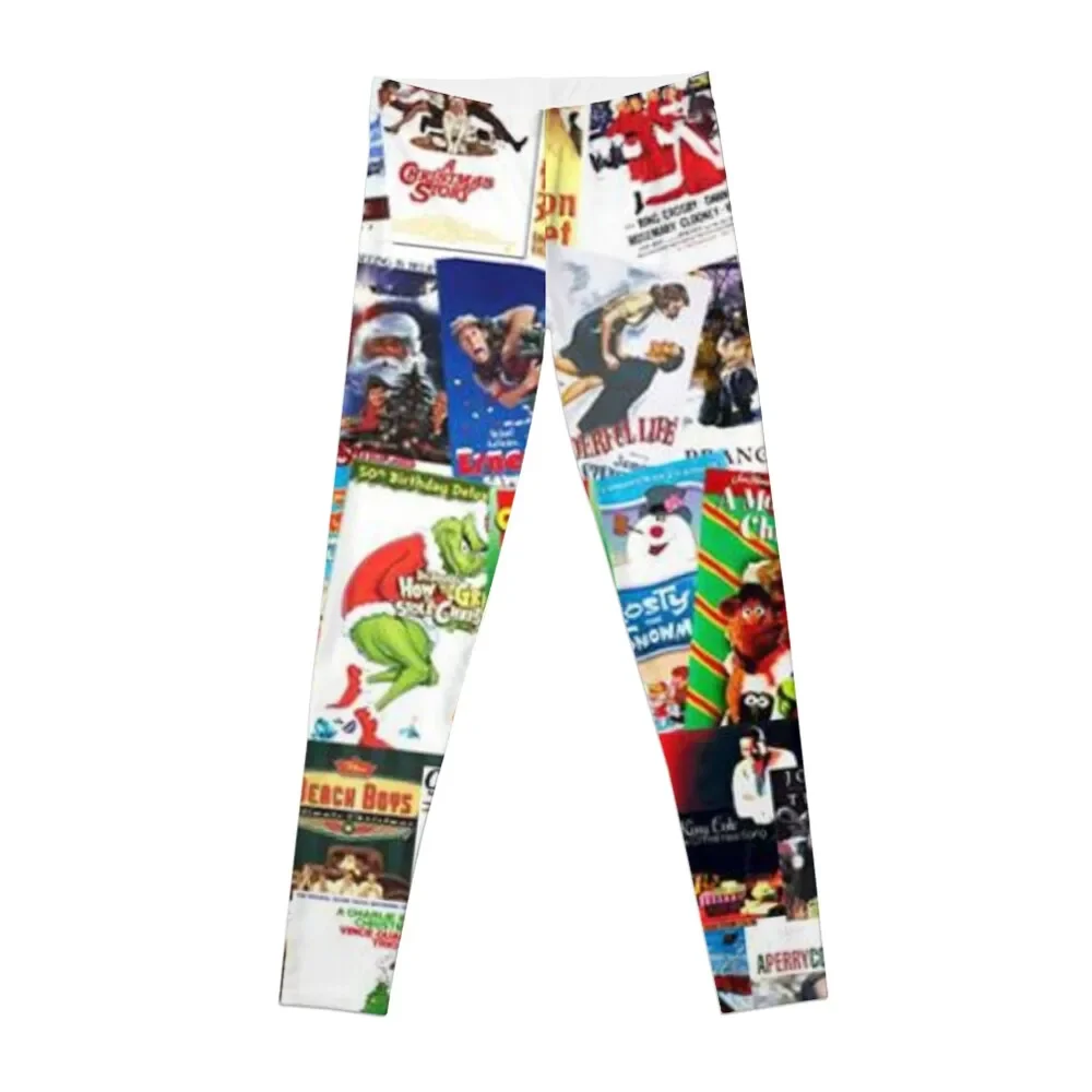 

Christmas movie collage Leggings fitness set gym Women's fitness Womens Leggings