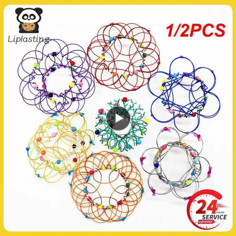 

1/2PCS Decompression Toys Mandala Variety Flower Basket Adults Anti-stress Fidget Toy Children's Puzzle Steel Ring Autism