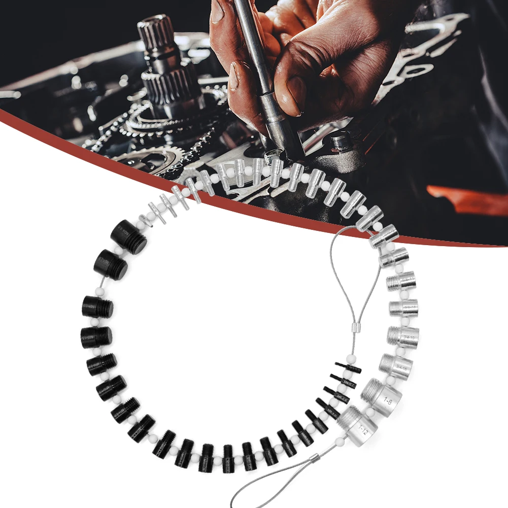 Portable Bolt Thread Checker Inch & Metric Nut & Bolt Thread Checker 44 Male/Female Gauges Lightweight Inspection Measuring Tool
Portable Bolt Thread Checker Inch & Metric Nut & Bolt Thread Checker 44 Male/Female Gauges Lightweight Inspection Measuring Tool