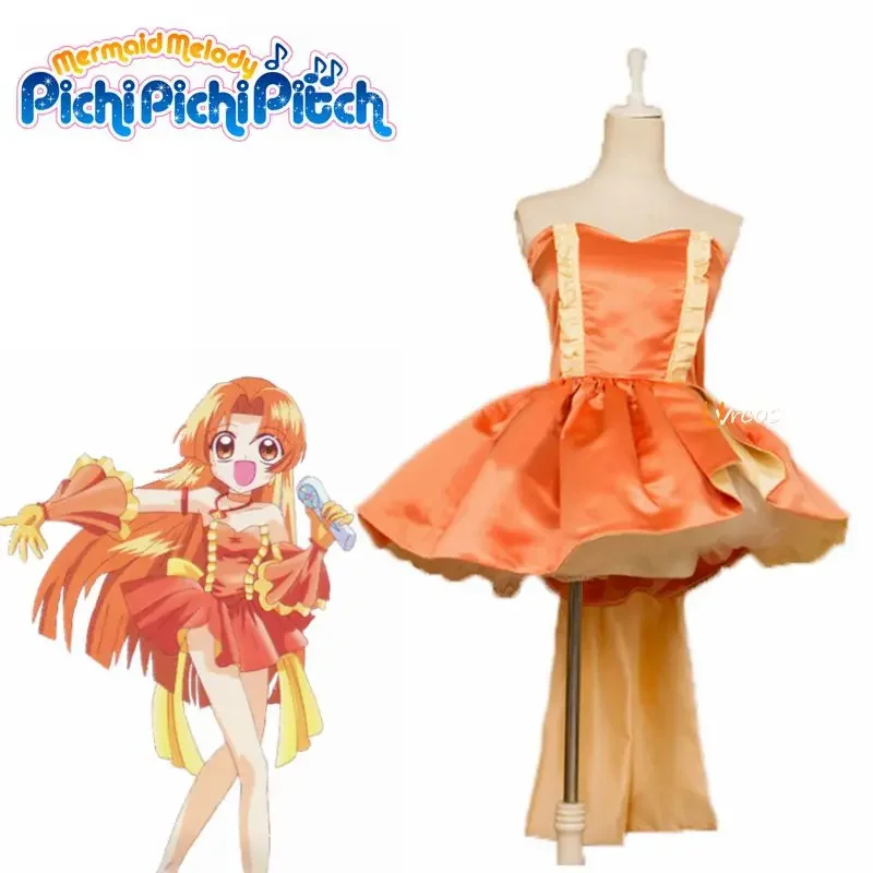 

Mermaid Melody Pichi Pichi Pitch Seira Cosplay Costume Dress With Gloves Cosplay Costume Custom Size