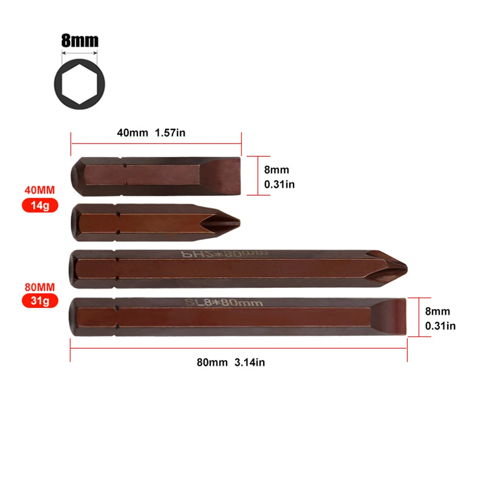 40-80mm 8mm Bronze Impact Screwdriver Head Hex Shank Impact Screwdriver Bits Magnetic Slotted Cross Screwdriver
40-80mm 8mm Bronze Impact Screwdriver Head Hex Shank Impact Screwdriver Bits Magnetic Slotted Cross Screwdriver