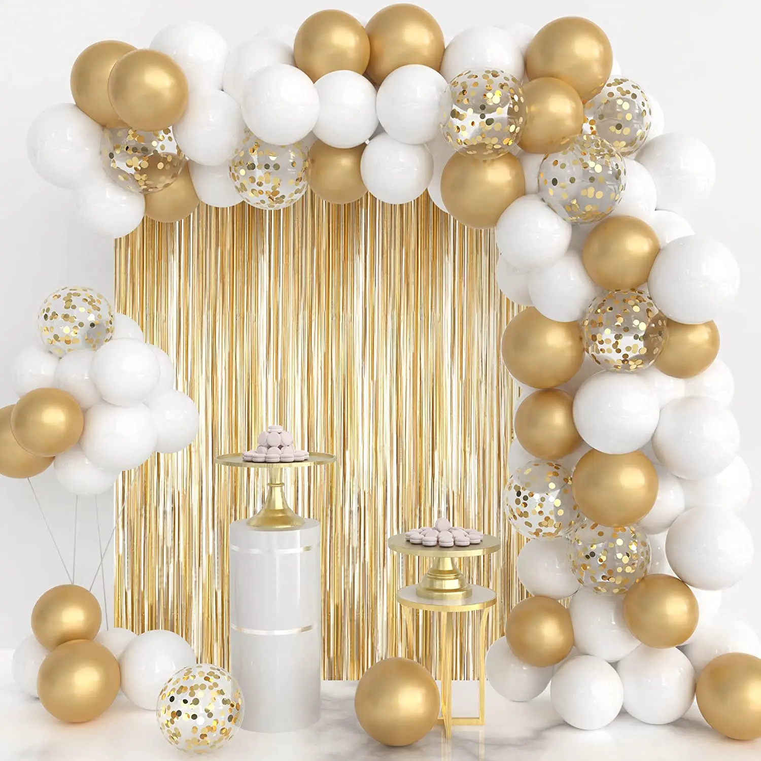 152PCS White Gold Balloons Garland Kit White Gold Metallic Chrome Confetti Balloons Arch for Wedding Birthday Events Party Decor
152PCS White Gold Balloons Garland Kit White Gold Metallic Chrome Confetti Balloons Arch for Wedding Birthday Events Party Decor