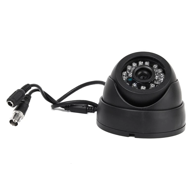 

6X Black Surveillance Camera PAL 1/3 Inch CMOS 700TVL 24 LED IR Cut 3.6Mm Security Indoor Dome CCTV Camera