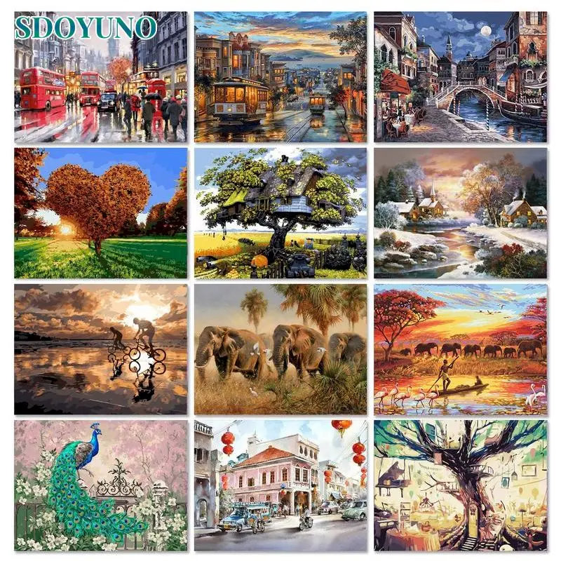 SDOYUNO DIY Frame Painting By Numbers Stree Landscape Acrylic Pictures By Numbers Handpaint Drawing For Adults Home Decoration
SDOYUNO DIY Frame Painting By Numbers Stree Landscape Acrylic Pictures By Numbers Handpaint Drawing For Adults Home Decoration