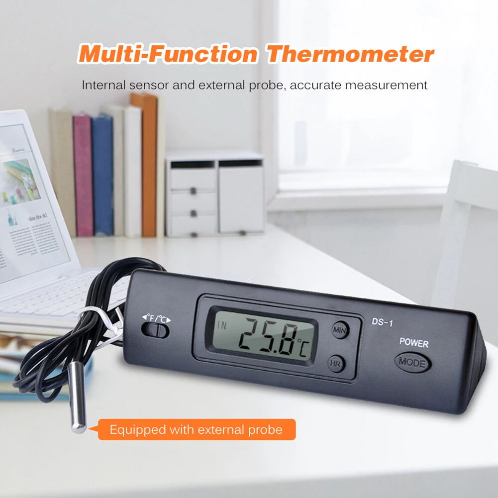 Electronic Thermometer Car Multi-Function Time Temperature Display With Probe LCD Digital Screen Car Thermometer Digital Clock
Electronic Thermometer Car Multi-Function Time Temperature Display With Probe LCD Digital Screen Car Thermometer Digital Clock