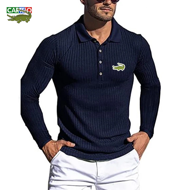 CARTELO Tops Trendy Patchwork Stripe Long Sleeve Men's Casual Button Down Lapel Polo Shirt Vintage Casual Men's Slim Polo Shirt
CARTELO Tops Trendy Patchwork Stripe Long Sleeve Men's Casual Button Down Lapel Polo Shirt Vintage Casual Men's Slim Polo Shirt