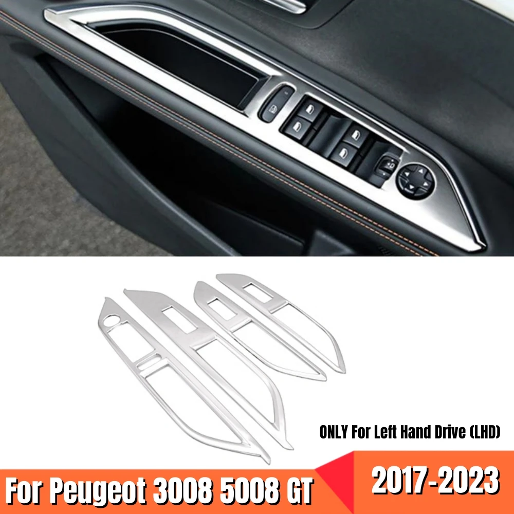 For Peugeot 3008 5008 GT Hybrid 2017-2021 2022 2023 Stainless steel Car Window Glass Lift Switch Panel Button Cover Accessories
For Peugeot 3008 5008 GT Hybrid 2017-2021 2022 2023 Stainless steel Car Window Glass Lift Switch Panel Button Cover Accessories
