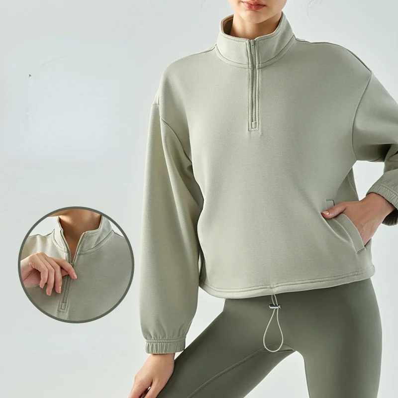 Women Half Zip Jacket Short Standing Neck Plush Sweater Solid Autumn Winter Hoodies Oversize Pullover Street Sweatshirt
Women Half Zip Jacket Short Standing Neck Plush Sweater Solid Autumn Winter Hoodies Oversize Pullover Street Sweatshirt