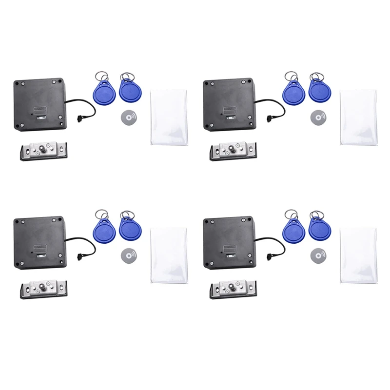 

4X Smart Electronic RFID Cabinet Lock No Hole Easy Installation Furniture Locker Wardrobe Shoe Cabinet Drawer Door Lock