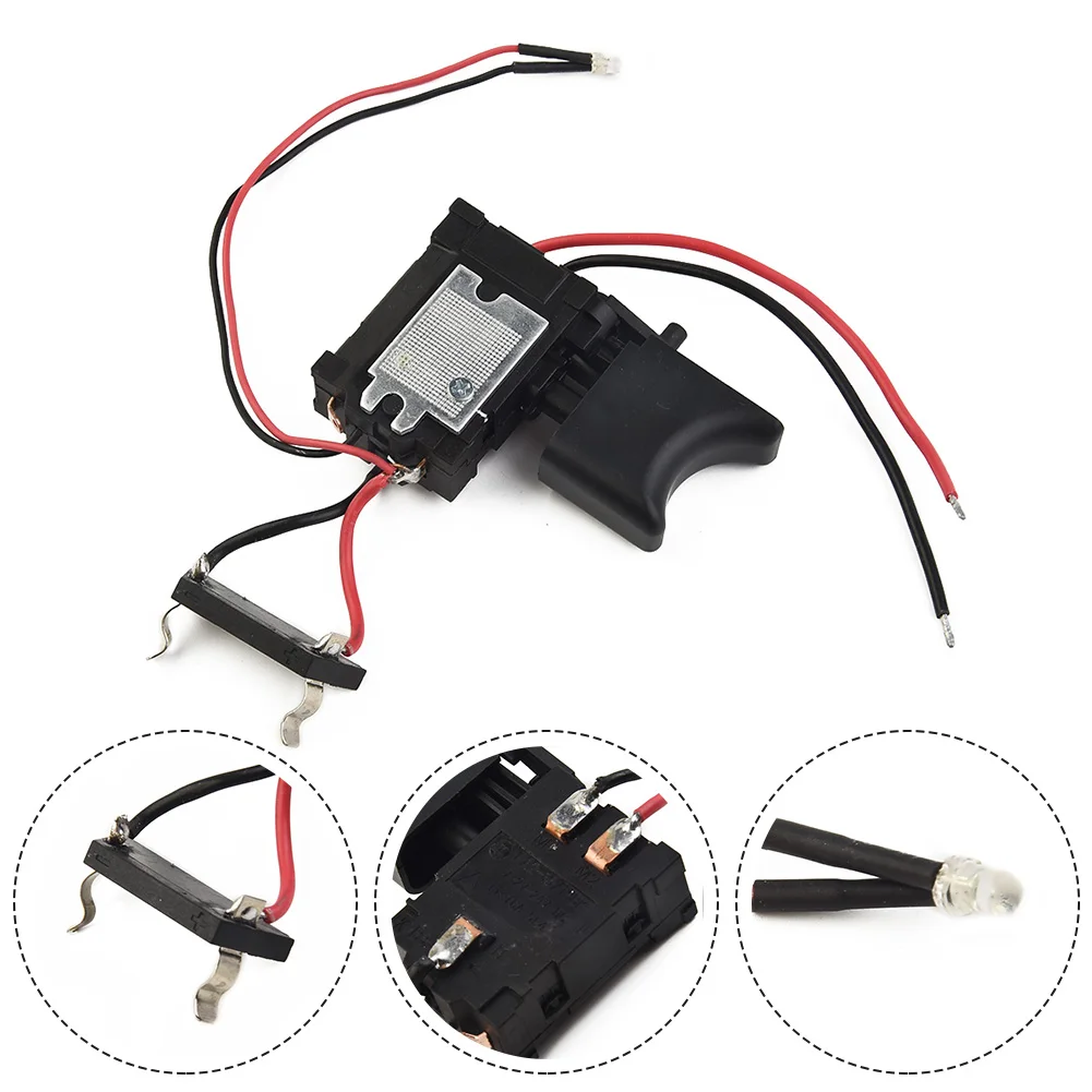 16A Trigger Switch Replacement Tools With Small Light 1pc 7.2V-24V Black Cordless Drill Metal Push Button Durable
16A Trigger Switch Replacement Tools With Small Light 1pc 7.2V-24V Black Cordless Drill Metal Push Button Durable