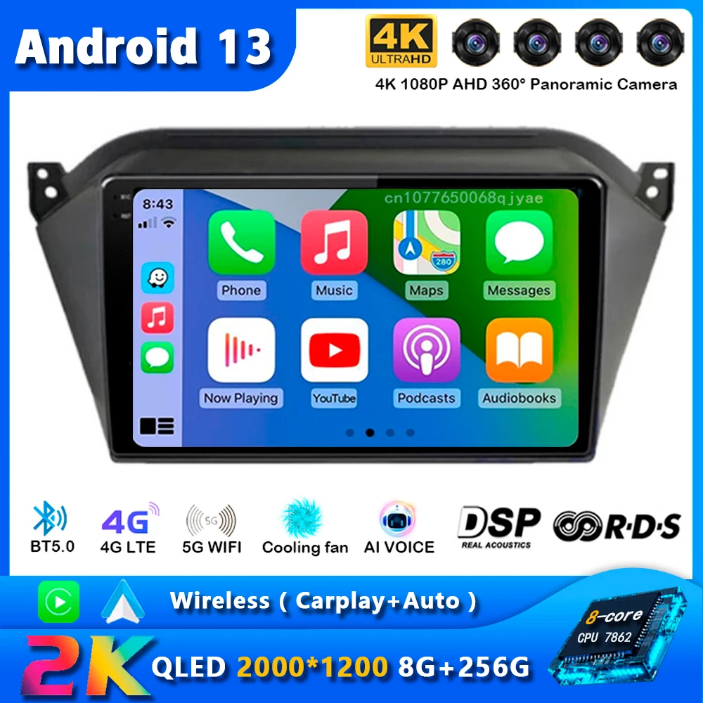 

Android13 Car Radio For JAC S2 T40 2015 2016 2017 2018 Multimedia Player Stereo GPS WIFI+4G wireless Carplay Auto video DSP 2DIN