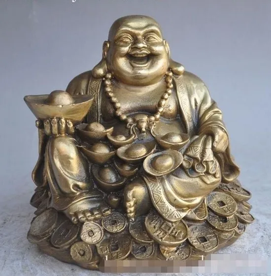 7" chinese fengshui brass wealth money coin ingot Maitreya Buddha lucky statue
7" chinese fengshui brass wealth money coin ingot Maitreya Buddha lucky statue