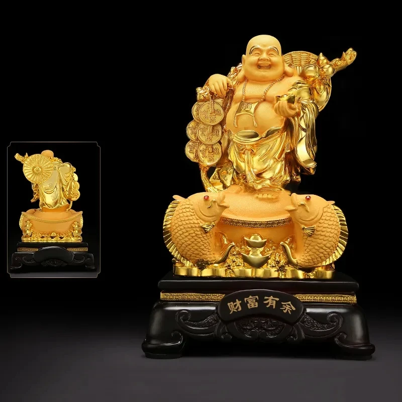 

Декоративная статуя Будды Maitreya из смолы, китайская статуя Будды со смеющимся большим животом, подарки на удачу для дома, гостиной, новоселья